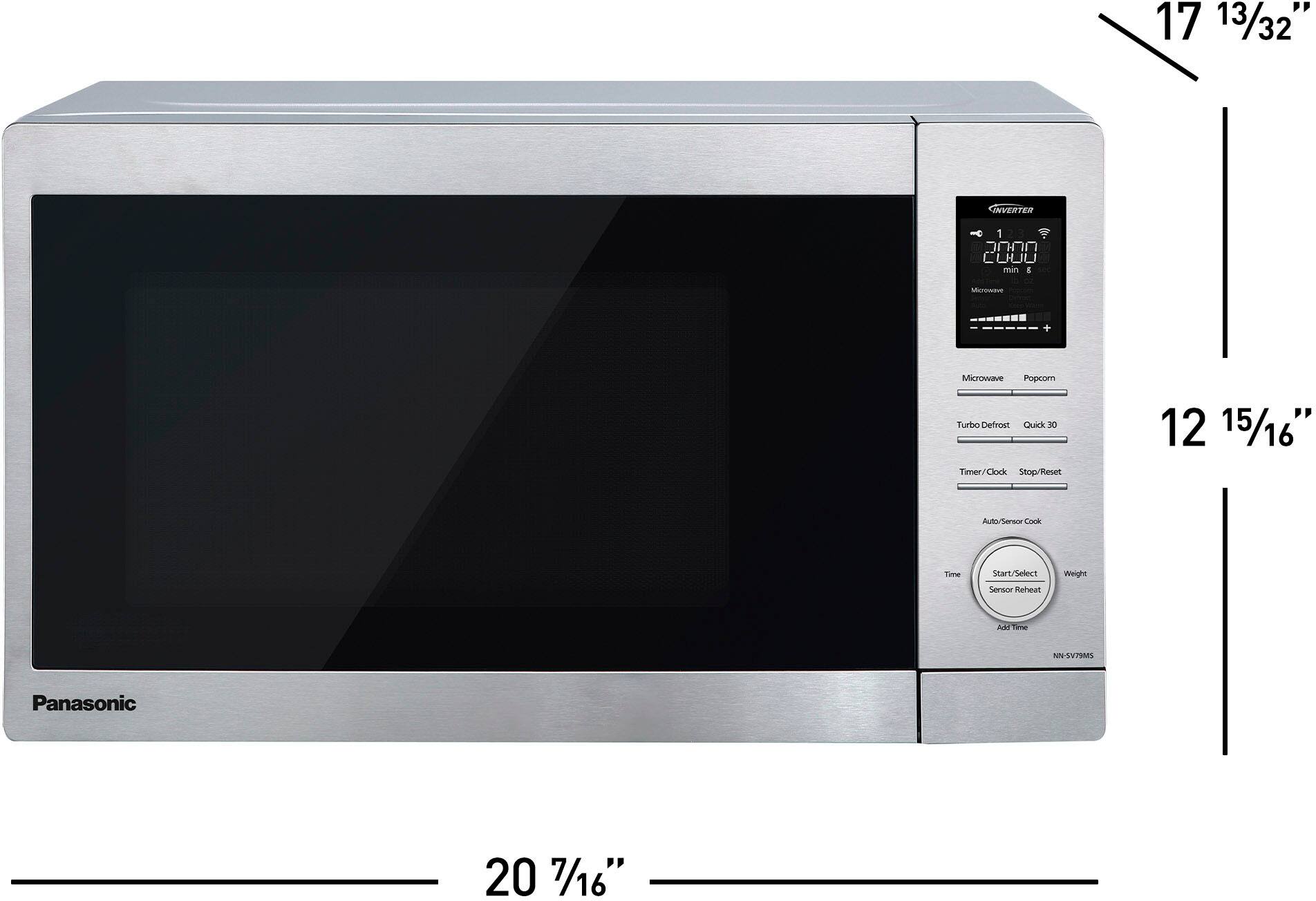 Angle. Panasonic - NN-SV79MS 1.4 Cu. Ft. Countertop Microwave Oven with Inverter Technology and Alexa compatibility - Stainless Steel.