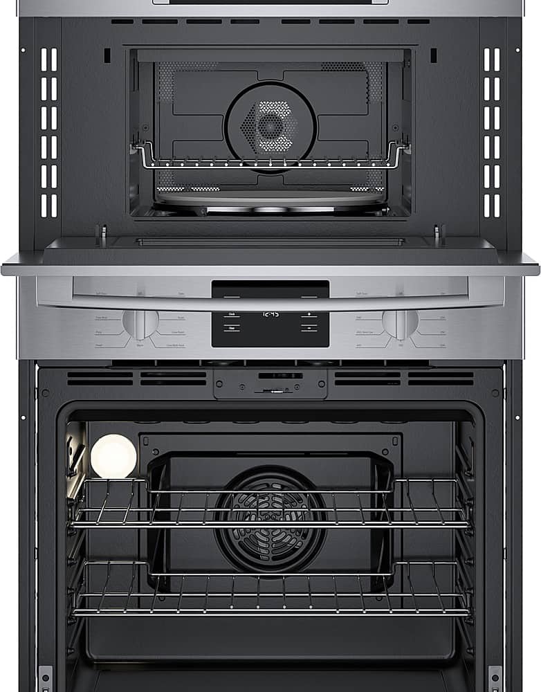 Alt View 12. Bosch - 500 Series 30" Built-In Electric Convection Wall Oven with Built-In Microwave - Stainless steel.