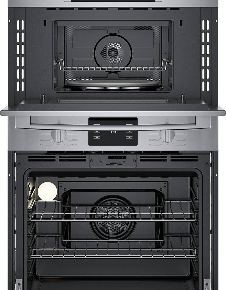 Alt View 12. Bosch - 500 Series 30" Built-In Electric Convection Wall Oven with Built-In Microwave - Stainless steel.