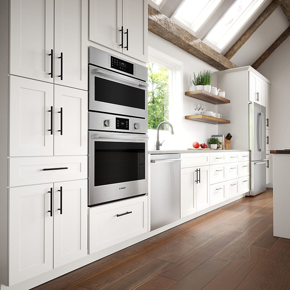 Alt View 17. Bosch - 500 Series 30" Built-In Electric Convection Wall Oven with Built-In Microwave - Stainless steel.