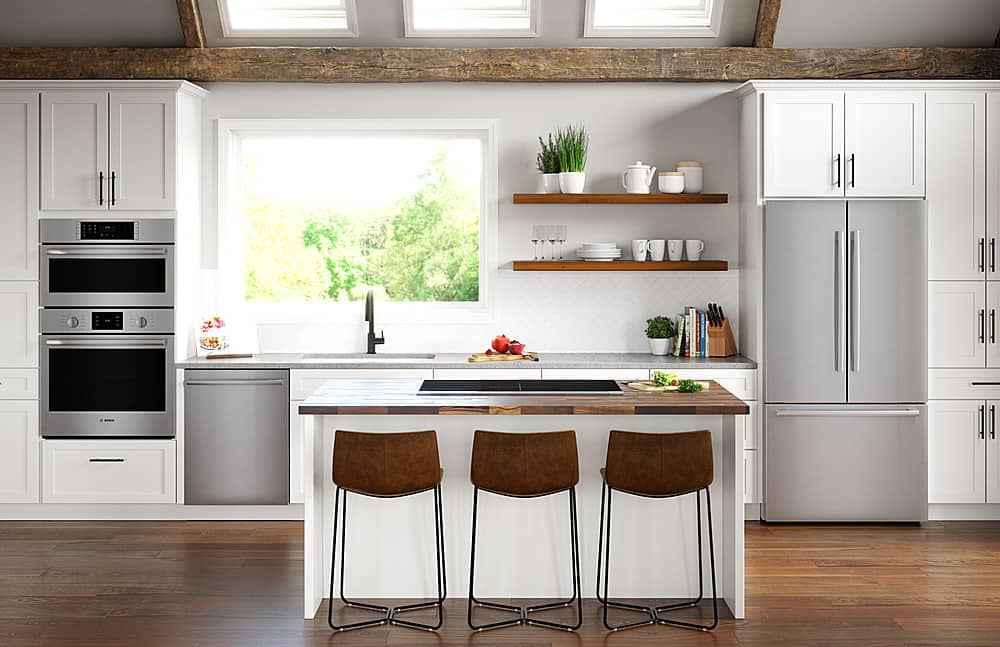 Alt View 18. Bosch - 500 Series 30" Built-In Electric Convection Wall Oven with Built-In Microwave - Stainless steel.