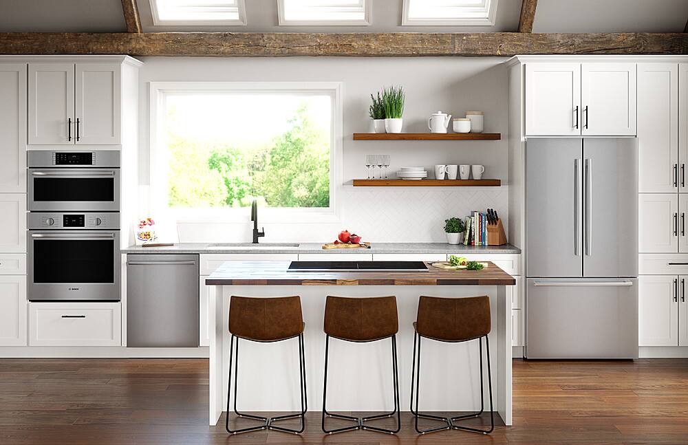 Alt View 18. Bosch - 500 Series 30" Built-In Electric Convection Wall Oven with Built-In Microwave - Stainless steel.