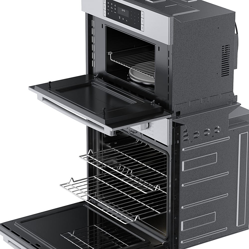 Alt View 2. Bosch - 500 Series 30" Built-In Electric Convection Wall Oven with Built-In Microwave - Stainless steel.