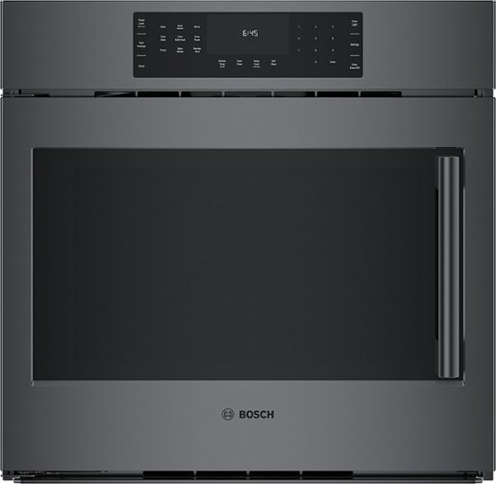 Front Zoom. Bosch - 800 Series 30" Built-In Single Electric Convection Wall Oven - Black Stainless Steel.