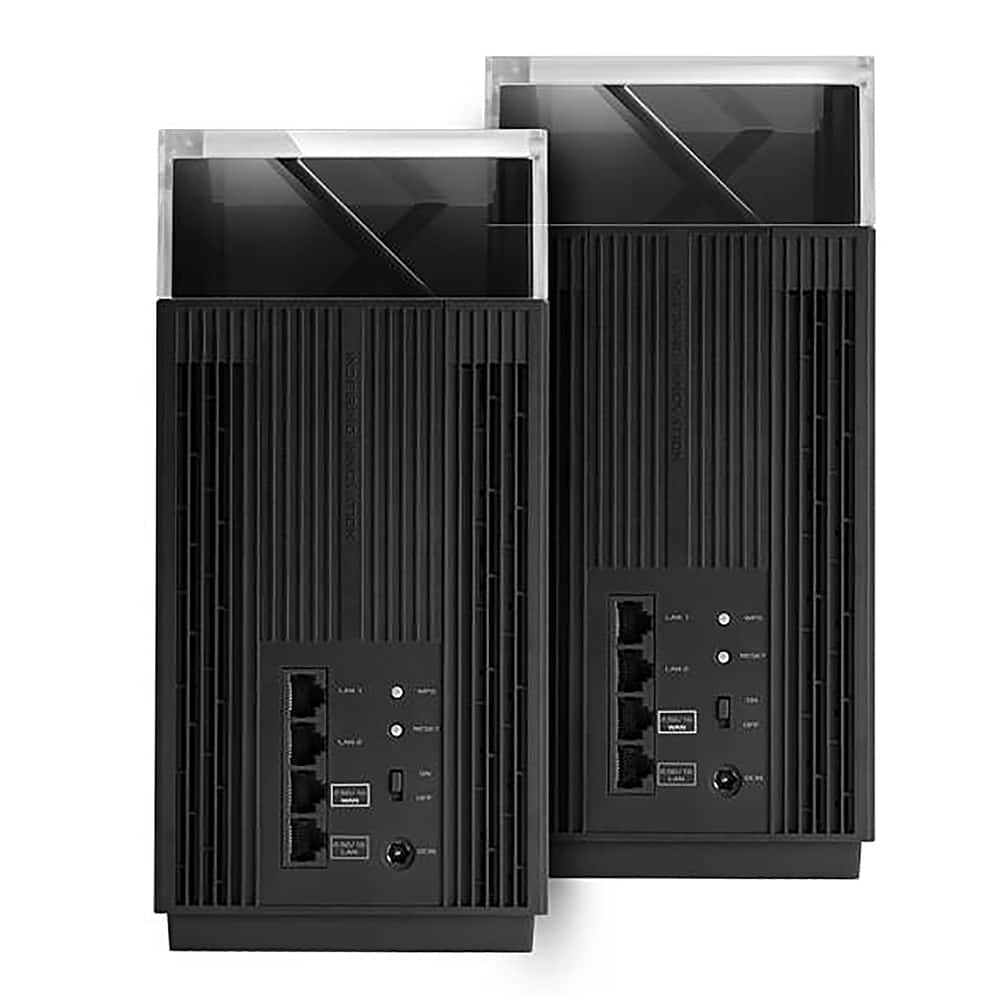 Angle. ASUS - ZenWiFi Pro AXE11000 Tri-Band WiFi 6E Mesh Wi-Fi System (2-pack) - Black.