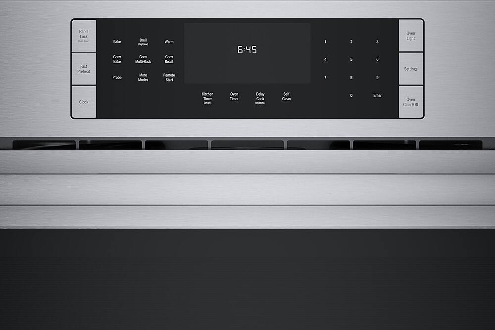 Alt View 11. Bosch - 800 Series 30" Built-In Single Electric Convection Wall Oven - Stainless Steel.