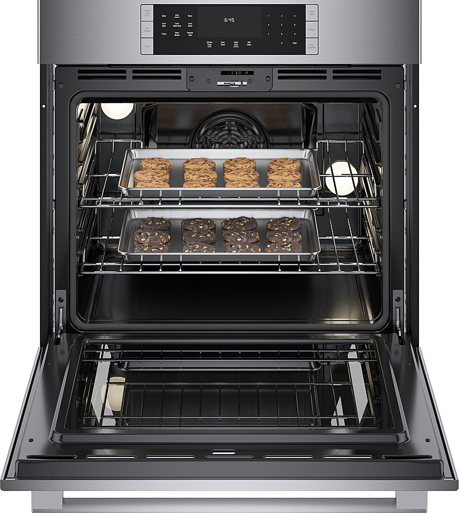 Alt View 14. Bosch - 800 Series 30" Built-In Single Electric Convection Wall Oven - Stainless Steel.