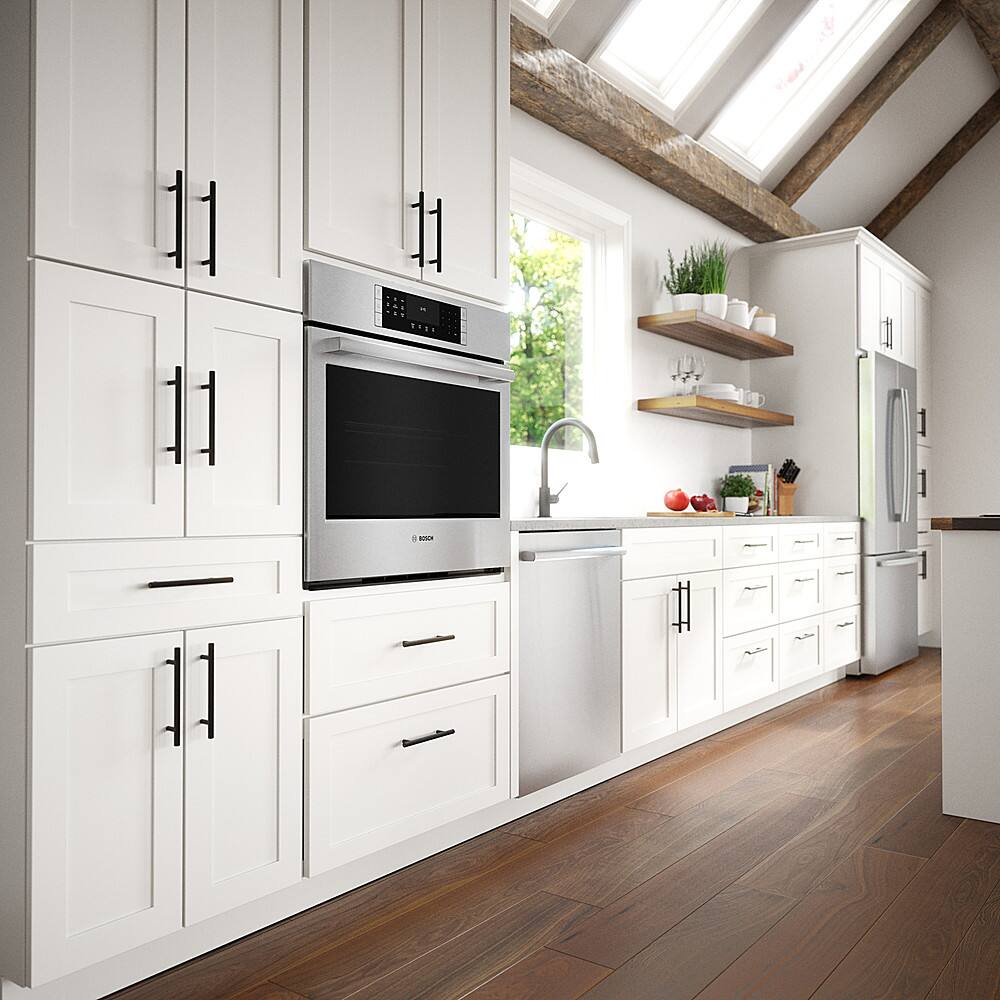 Alt View 17. Bosch - 800 Series 30" Built-In Single Electric Convection Wall Oven - Stainless Steel.