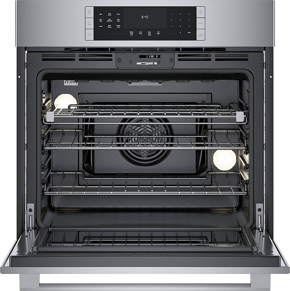Alt View 2. Bosch - 800 Series 30" Built-In Single Electric Convection Wall Oven - Stainless Steel.