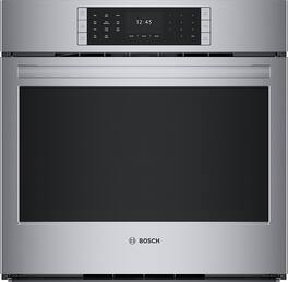 Bosch - Benchmark Series 30" 4.6 Cu. Ft. Built-In Single Electric True Convection Wall Oven - Stainless Steel
