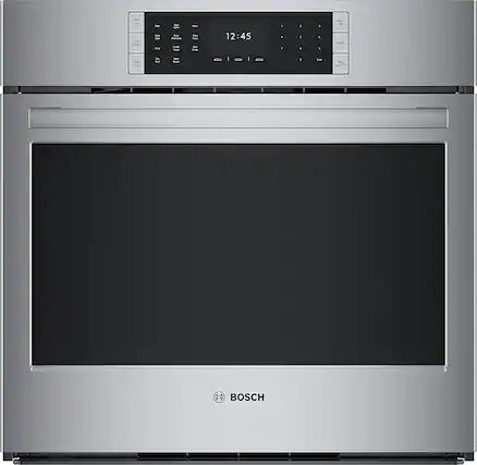 Front. Bosch - Benchmark Series 30" Built-In Single Electric Convection Wall Oven - Stainless Steel.