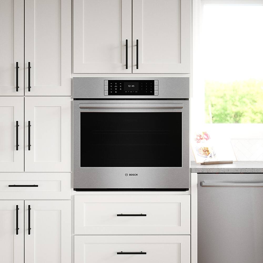Alt View 16. Bosch - Benchmark Series 30" Built-In Single Electric Convection Wall Oven - Stainless Steel.