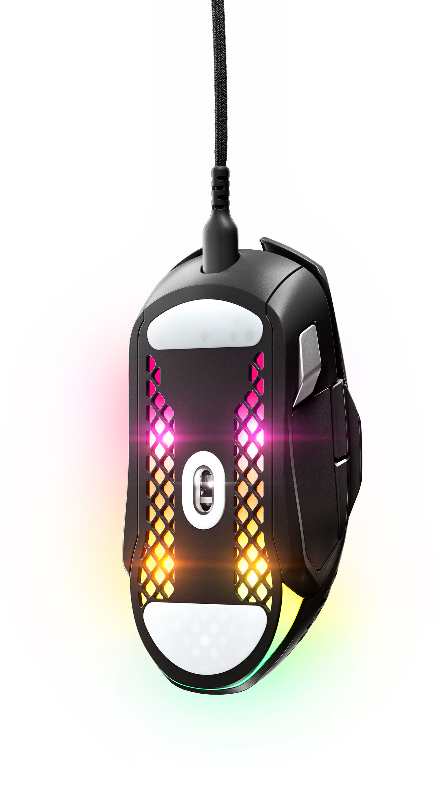 Back View: SteelSeries - Aerox 5 Lightweight Wired Optical Gaming Mouse With 9 Programmble Buttons - Black