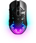 Front Zoom. SteelSeries - Aerox 9 Wireless Ultra Lightweight Honeycomb Water Resistant RGB Optical Gaming Mouse With 18 Programmable Buttons - Black.