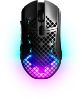 SteelSeries - Aerox 9 Wireless Ultra Lightweight Honeycomb Water Resistant RGB Optical Gaming Mouse With 18 Programmable Buttons - Black - Front_Zoom