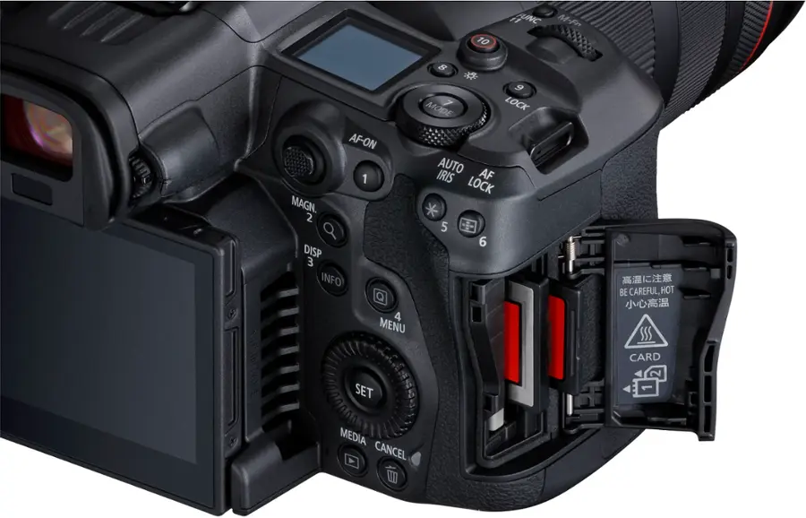 Alt View 20. Canon - EOS R5 C  8K Video Mirrorless Cinema Camera with RF 24-105mm f/4 L IS USM Lens - Black.