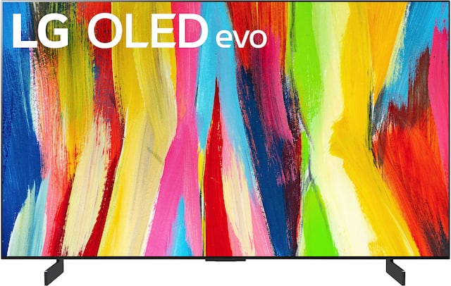 Front. LG - 42" Class C2 Series OLED evo 4K UHD Smart webOS TV - Dark Silver.