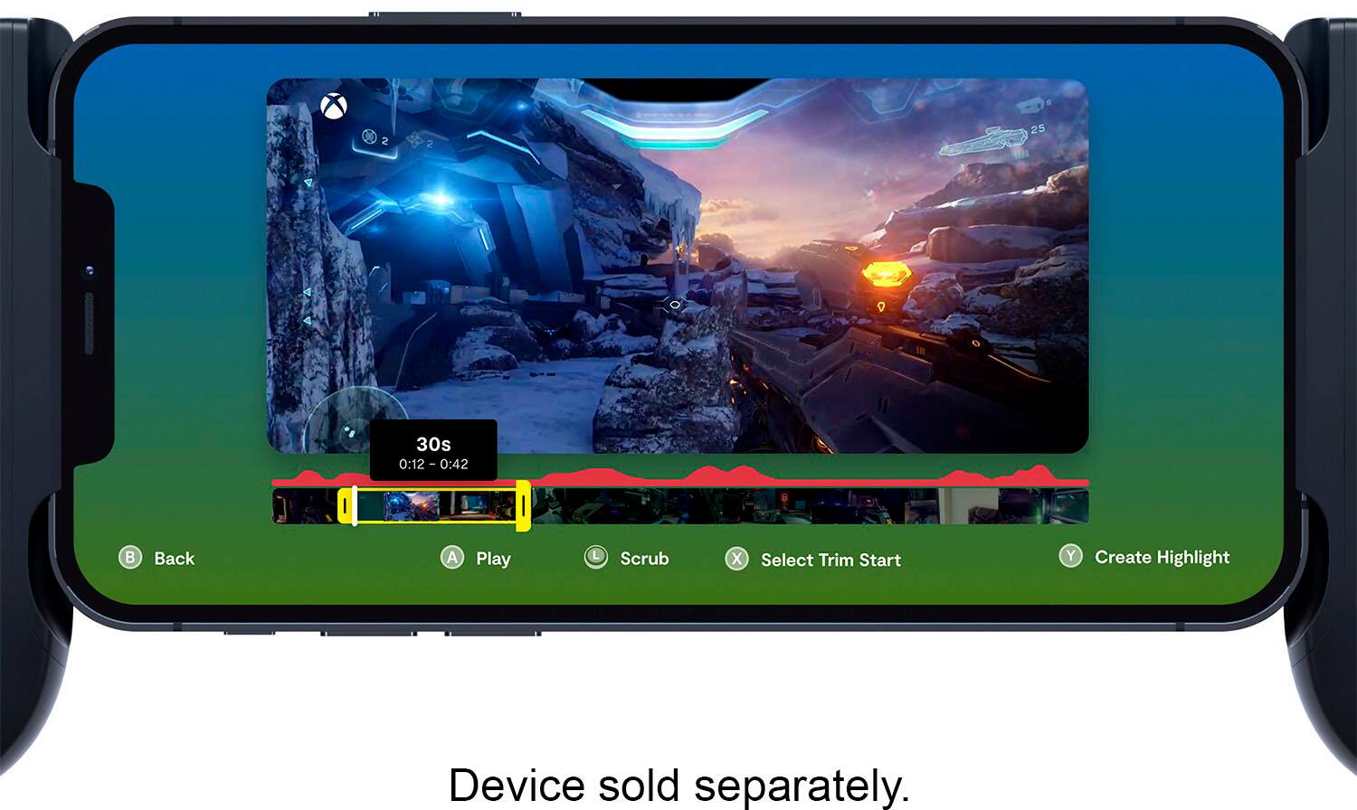 Alt View 12. Backbone - One (Lightning) - Mobile Gaming Controller for iPhone - [Includes 1 Month Xbox Game Pass Ultimate] - Black.