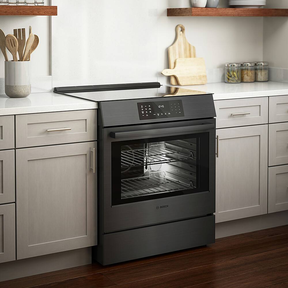 Alt View 16. Bosch - 800 Series 4.6 cu. ft. Slide-In Electric Induction Range with Self-Cleaning - Black Stainless Steel.