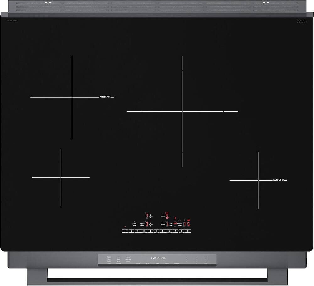 Alt View 2. Bosch - 800 Series 4.6 cu. ft. Slide-In Electric Induction Range with Self-Cleaning - Black Stainless Steel.