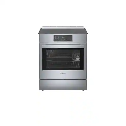 Front. Bosch - 800 Series 4.6 cu. ft. Slide-In Electric Induction Range with Self-Cleaning - Stainless Steel.