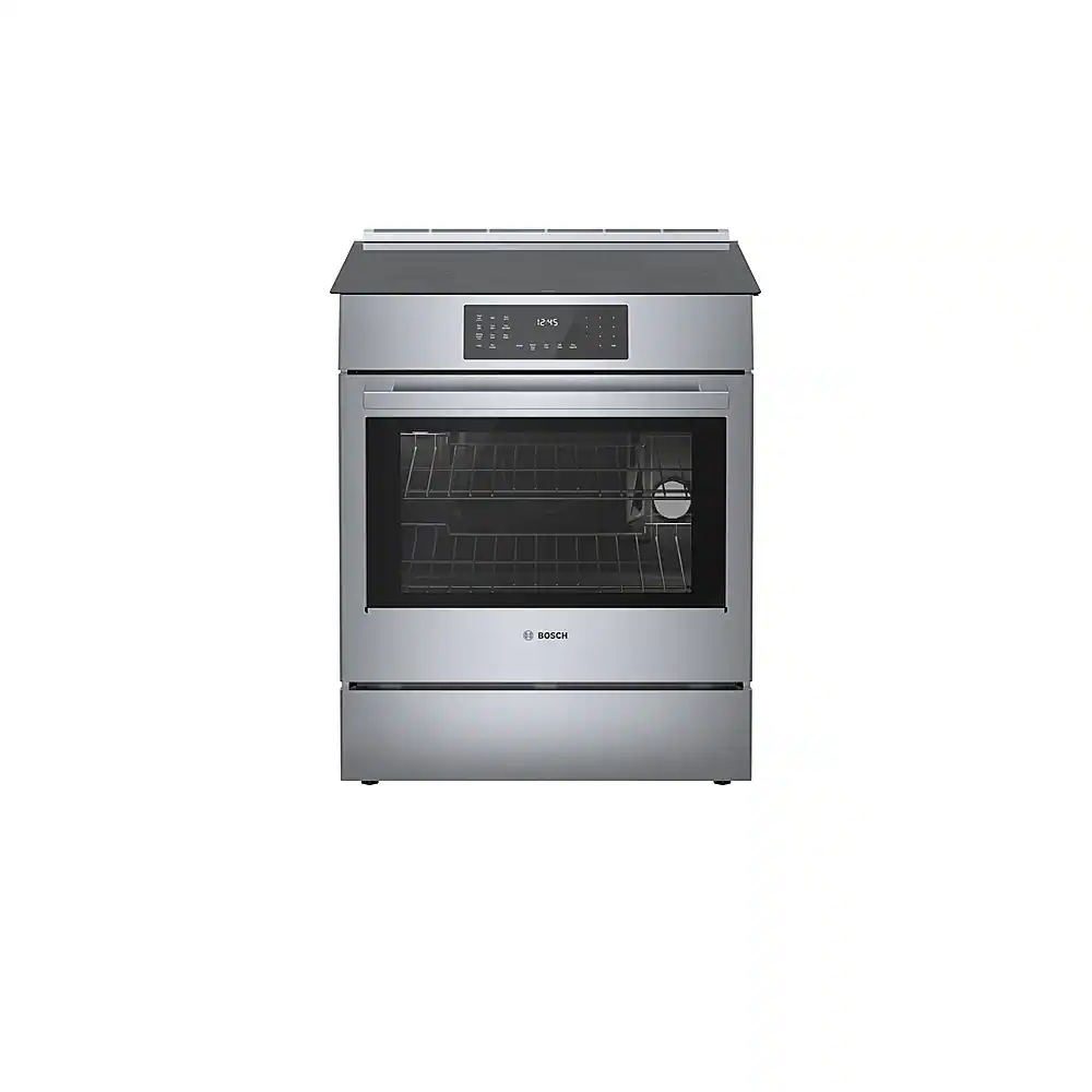 Bosch - 800 Series 4.6 Cu. Ft. Slide-In Electric Induction Range with Self-Cleaning and Warming Drawer - Stainless Steel