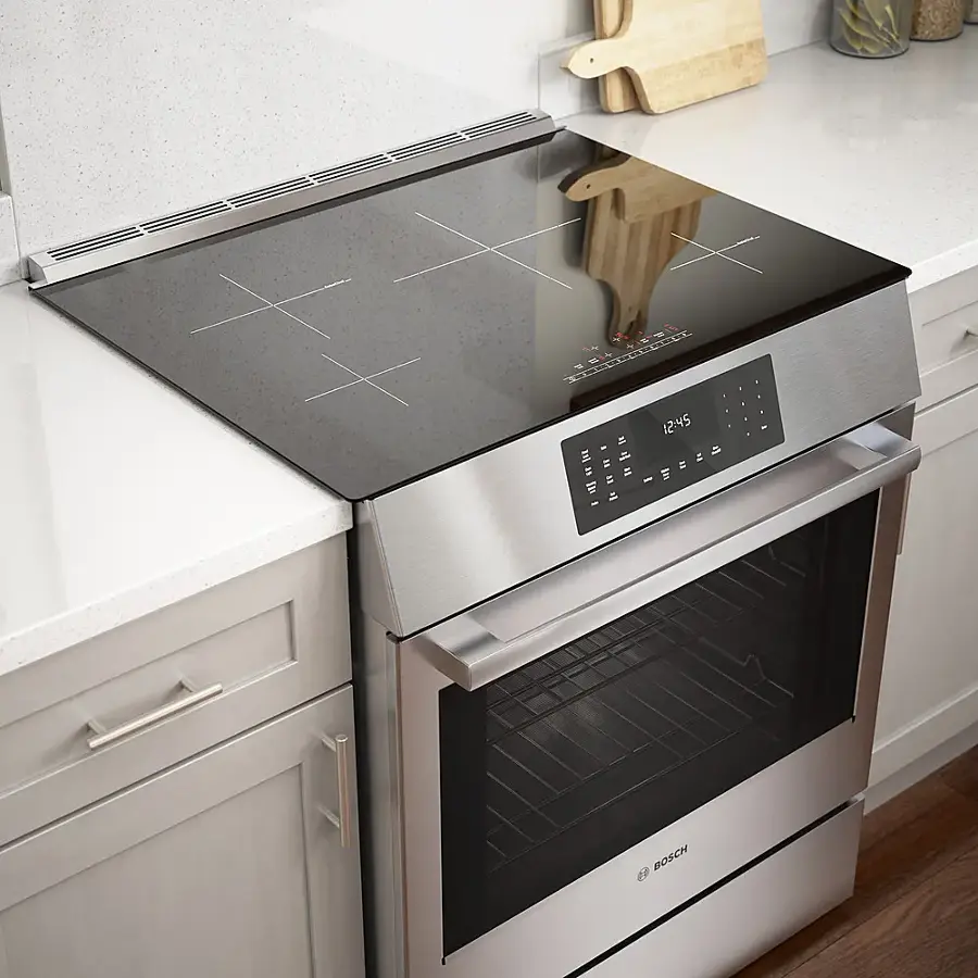 Alt View 15. Bosch - 800 Series 4.6 cu. ft. Slide-In Electric Induction Range with Self-Cleaning - Stainless Steel.