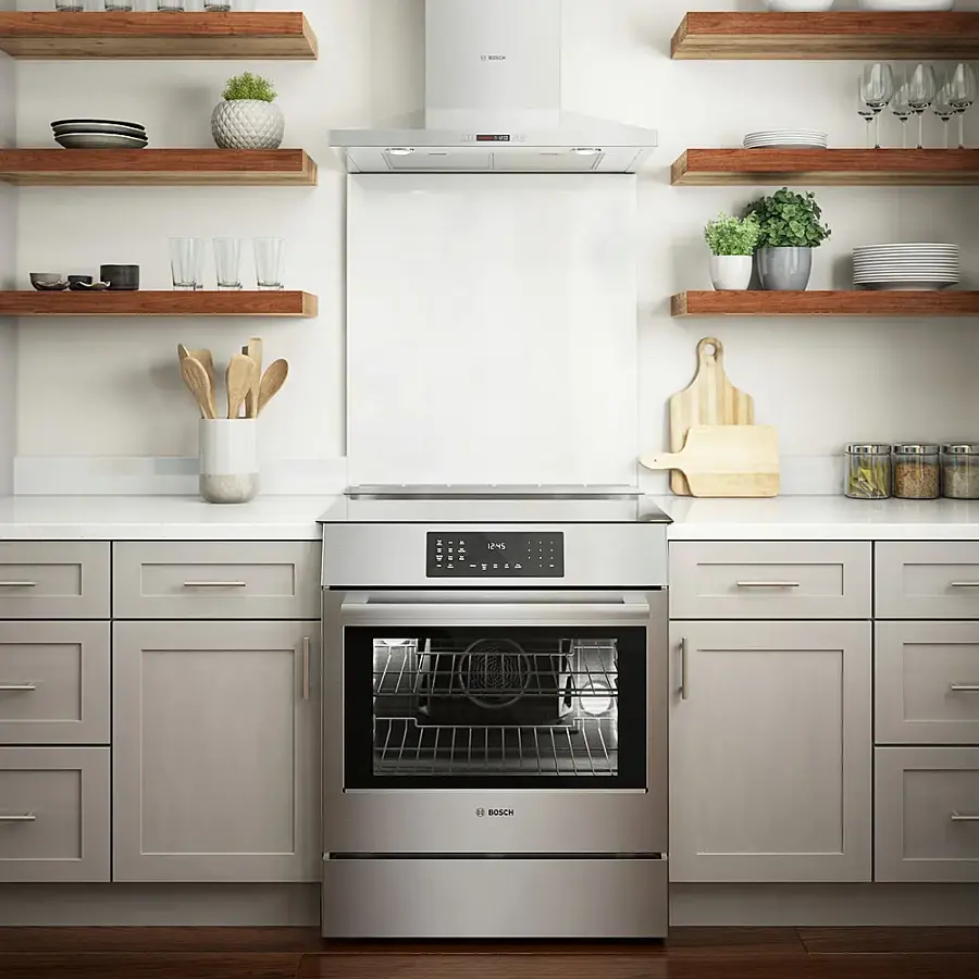 Alt View 16. Bosch - 800 Series 4.6 cu. ft. Slide-In Electric Induction Range with Self-Cleaning - Stainless Steel.