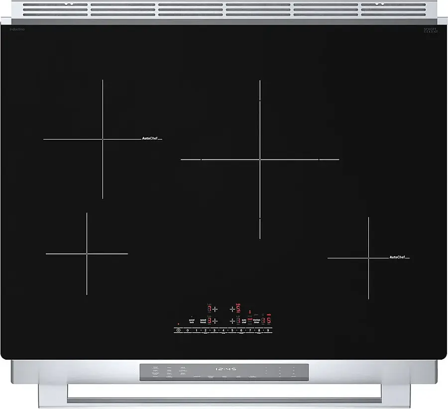 Alt View 2. Bosch - 800 Series 4.6 cu. ft. Slide-In Electric Induction Range with Self-Cleaning - Stainless Steel.