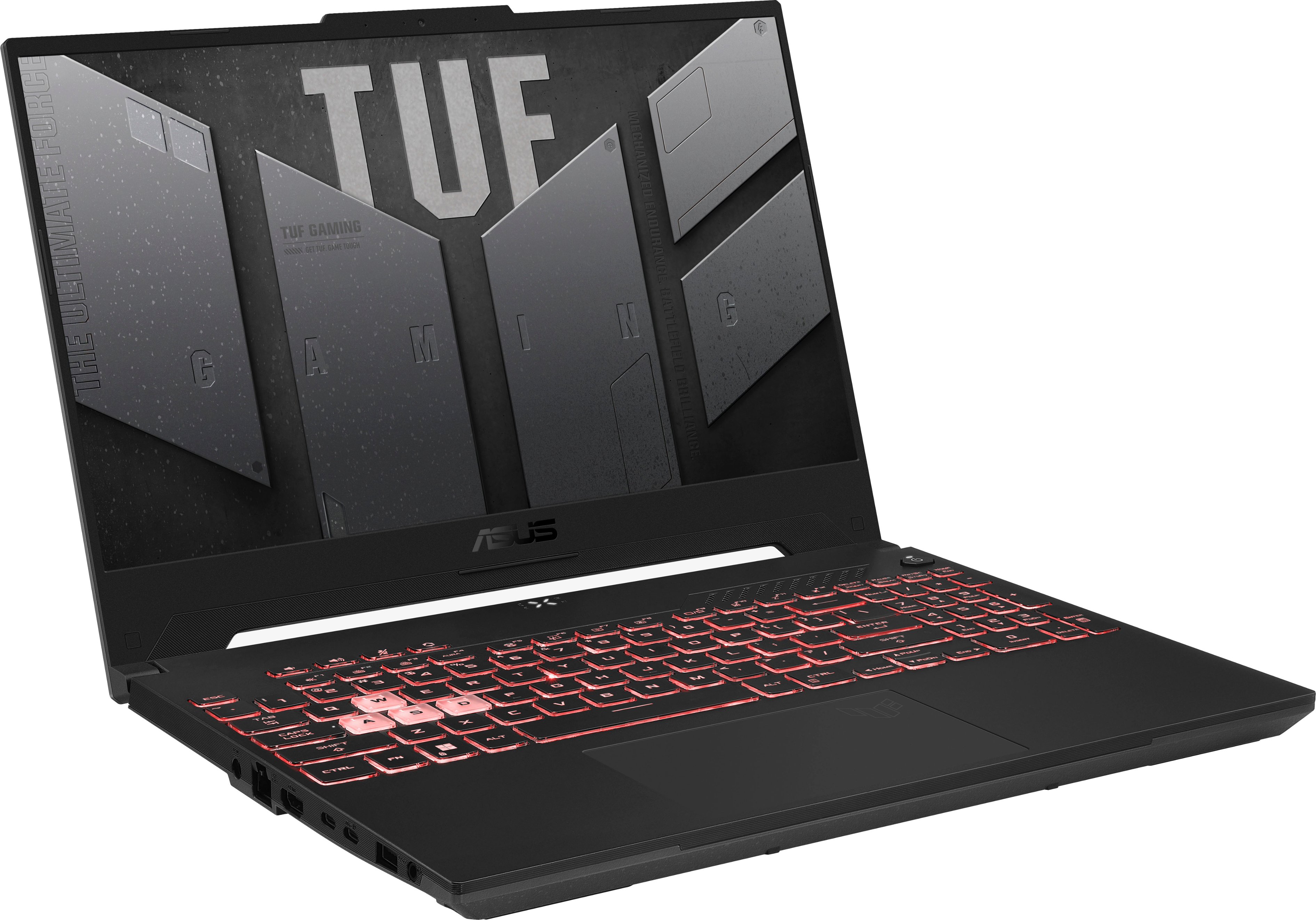 Angle View: ASUS - TUF Gaming A15 15.6" FHD 144Hz Gaming Laptop-AMD Ryzen 7-8GB DDR5 Memory-NVIDIA GeForce RTX 3050 Ti-512GB PCIe SSD - Gray