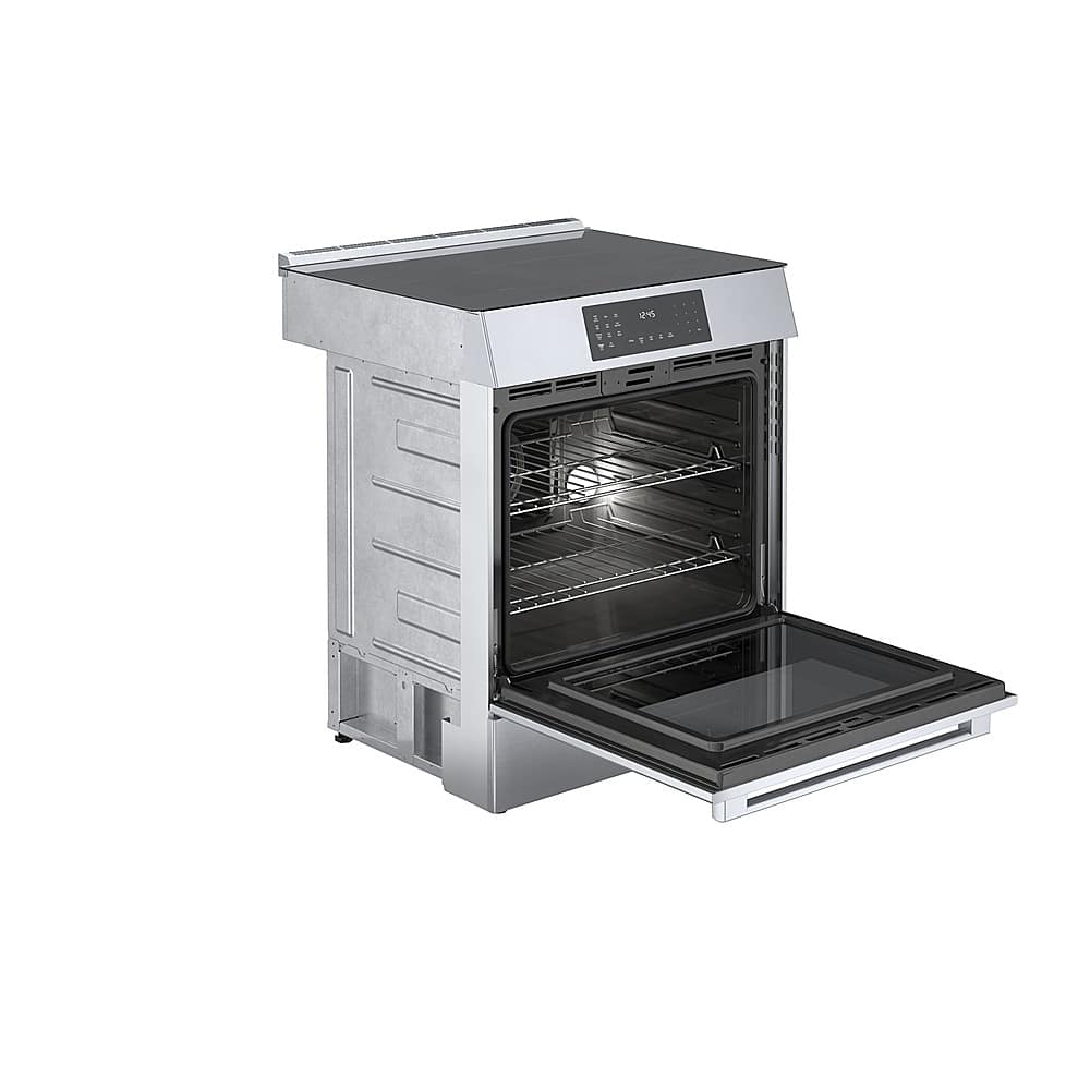 Angle. Bosch - Benchmark Series 4.6 cu. ft. Slide-In Electric Induction Range with Self-Cleaning - Stainless Steel.
