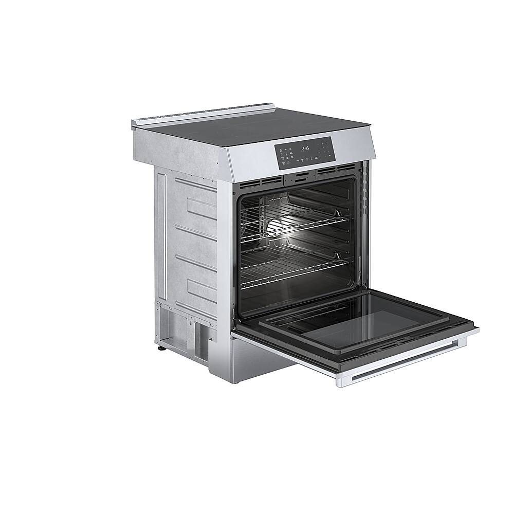 Angle. Bosch - Benchmark Series 4.6 cu. ft. Slide-In Electric Induction Range with Self-Cleaning - Stainless Steel.