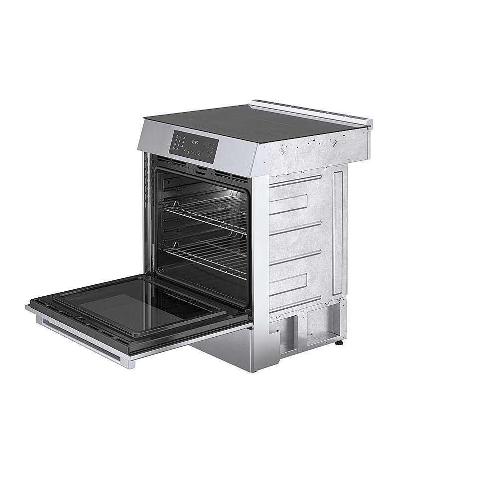 Left. Bosch - Benchmark Series 4.6 cu. ft. Slide-In Electric Induction Range with Self-Cleaning - Stainless Steel.