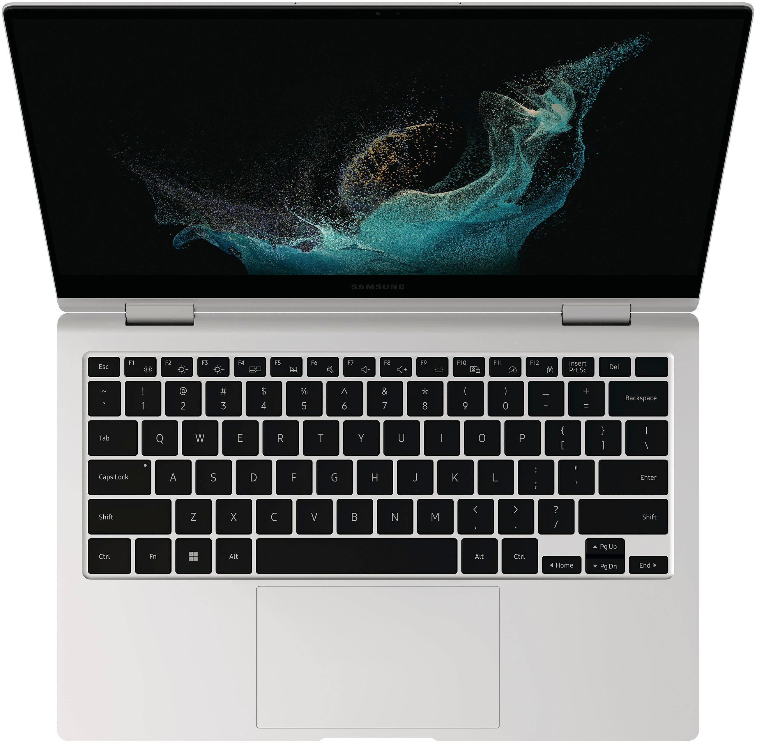 Alt View 17. Samsung - Galaxy Book2 Pro 360 2-in-1 13.3” AMOLED Touch Screen Laptop– Intel 12th Gen Evo Core i7 – 16GB DDR5 Memory – 512 GB SSD - Silver.