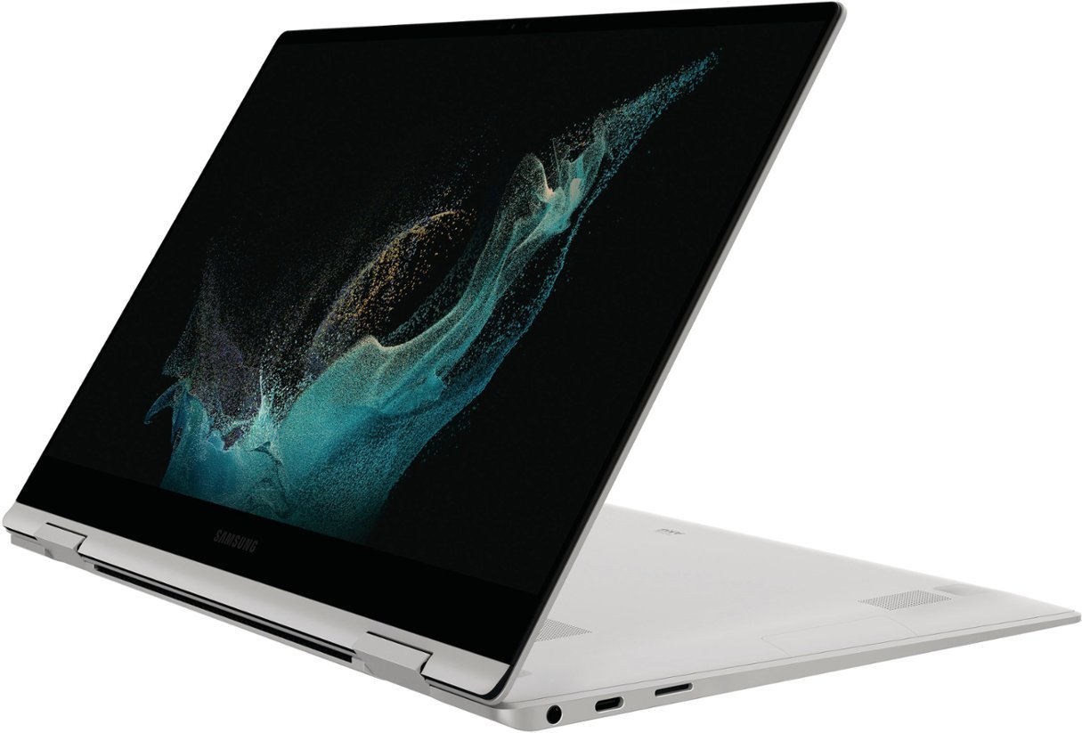 Zoom in on Alt View Zoom 22. Samsung - Galaxy Book2 Pro 360 2-in-1 13.3” AMOLED Touch Screen Laptop– Intel 12th Gen Evo Core i7 – 16GB DDR5 Memory – 512 GB SSD - Silver.
