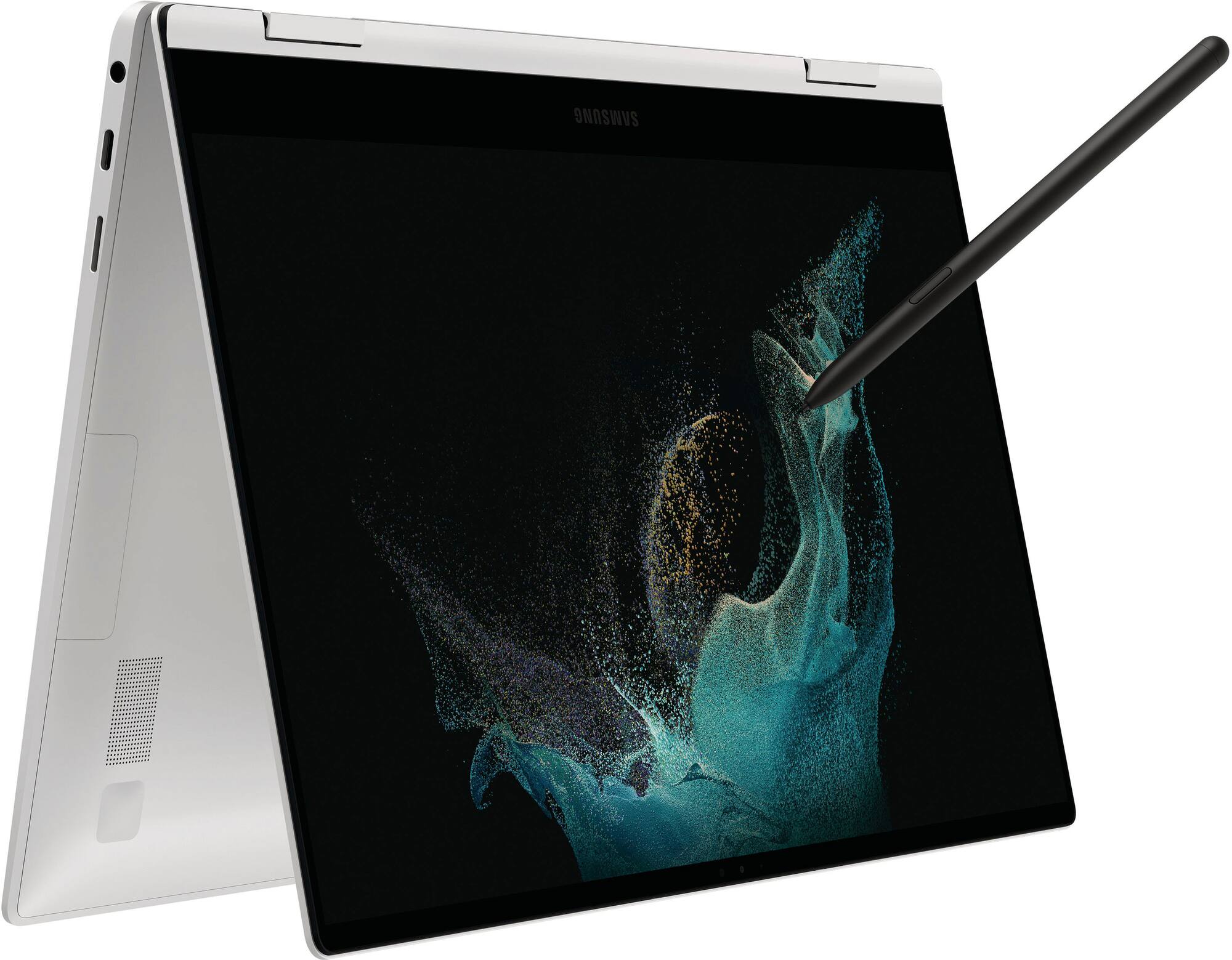 Zoom in on Alt View Zoom 24. Samsung - Galaxy Book2 Pro 360 2-in-1 13.3” AMOLED Touch Screen Laptop– Intel 12th Gen Evo Core i7 – 16GB DDR5 Memory – 512 GB SSD - Silver.