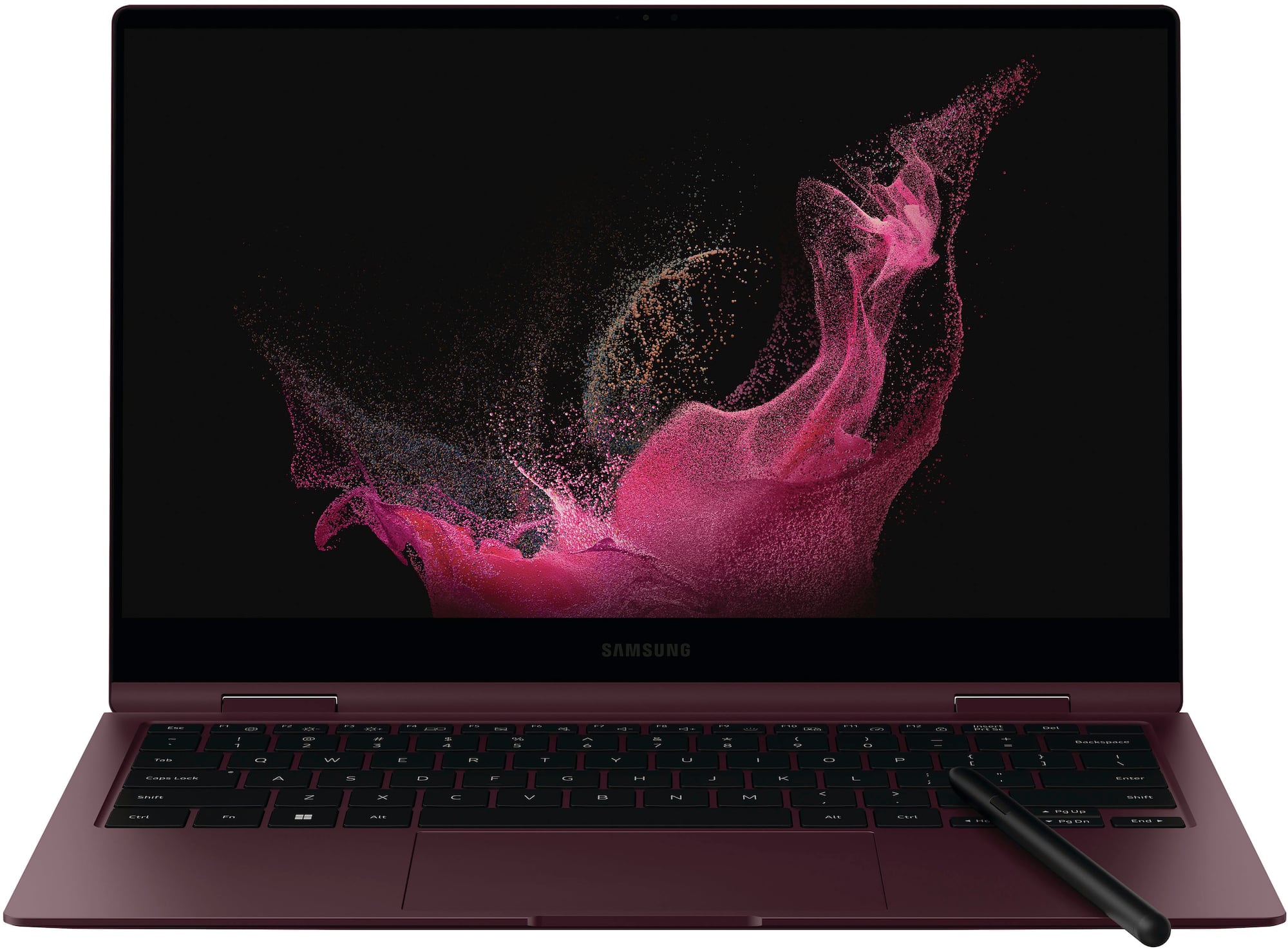 Zoom in on Alt View Zoom 11. Samsung - Galaxy Book2 Pro 360 13.3" AMOLED Touch Screen Laptop - Intel 12th Gen Core i7 Evo Platform - 8GB Memory - 256GB SSD - Burgundy.