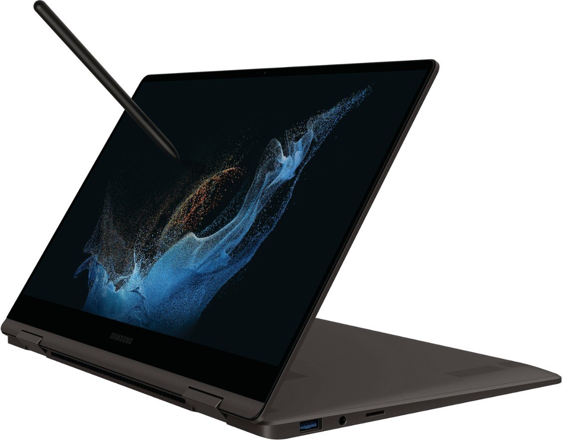 Zoom in on Alt View Zoom 16. Samsung - Galaxy Book2 360 13.3" AMOLED Touch Screen  Laptop -Intel 12th Gen Core i5 Evo Platform - 8GB Memory - 256GB SSD - Graphite.