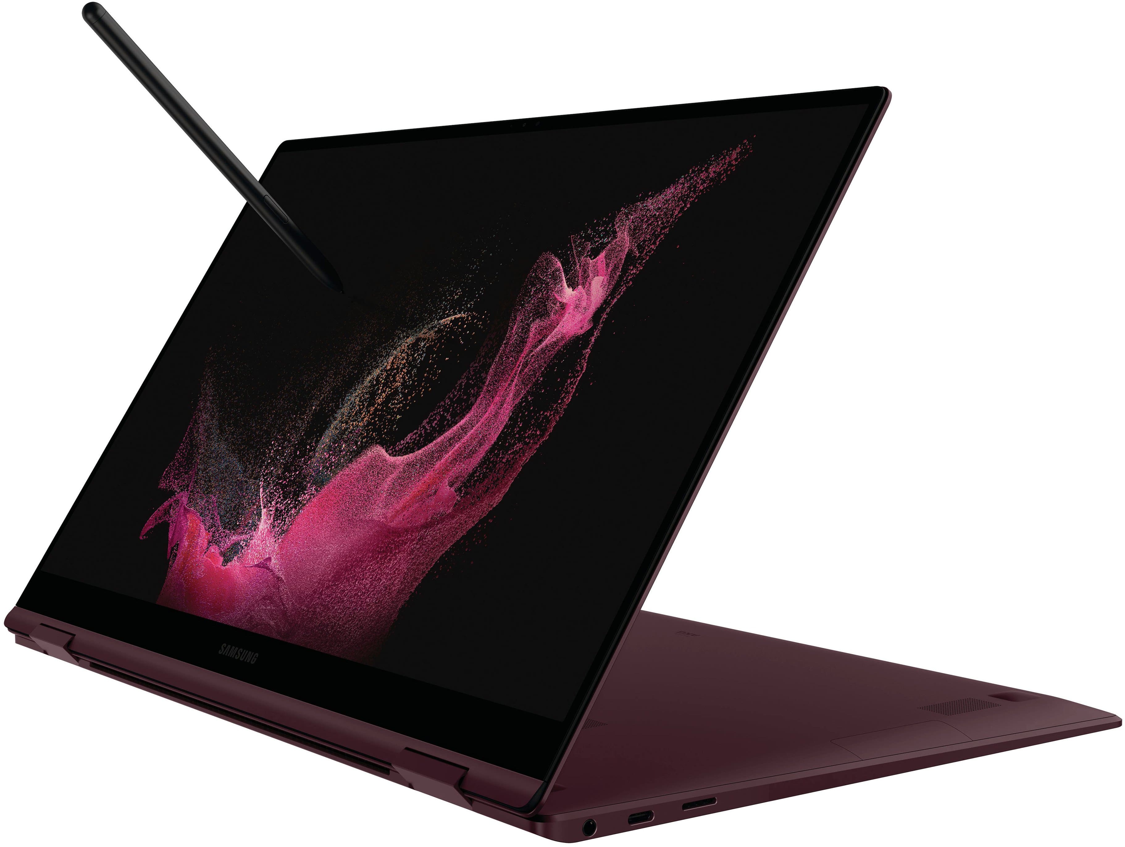 Alt View 12. Samsung - Galaxy Book2 Pro 360 2-in-1 15.6” AMOLED Touch Screen Laptop - Intel 12th Gen Evo Core i7 - 16GB DDR5 Memory – 1TB SSD - Burgundy.