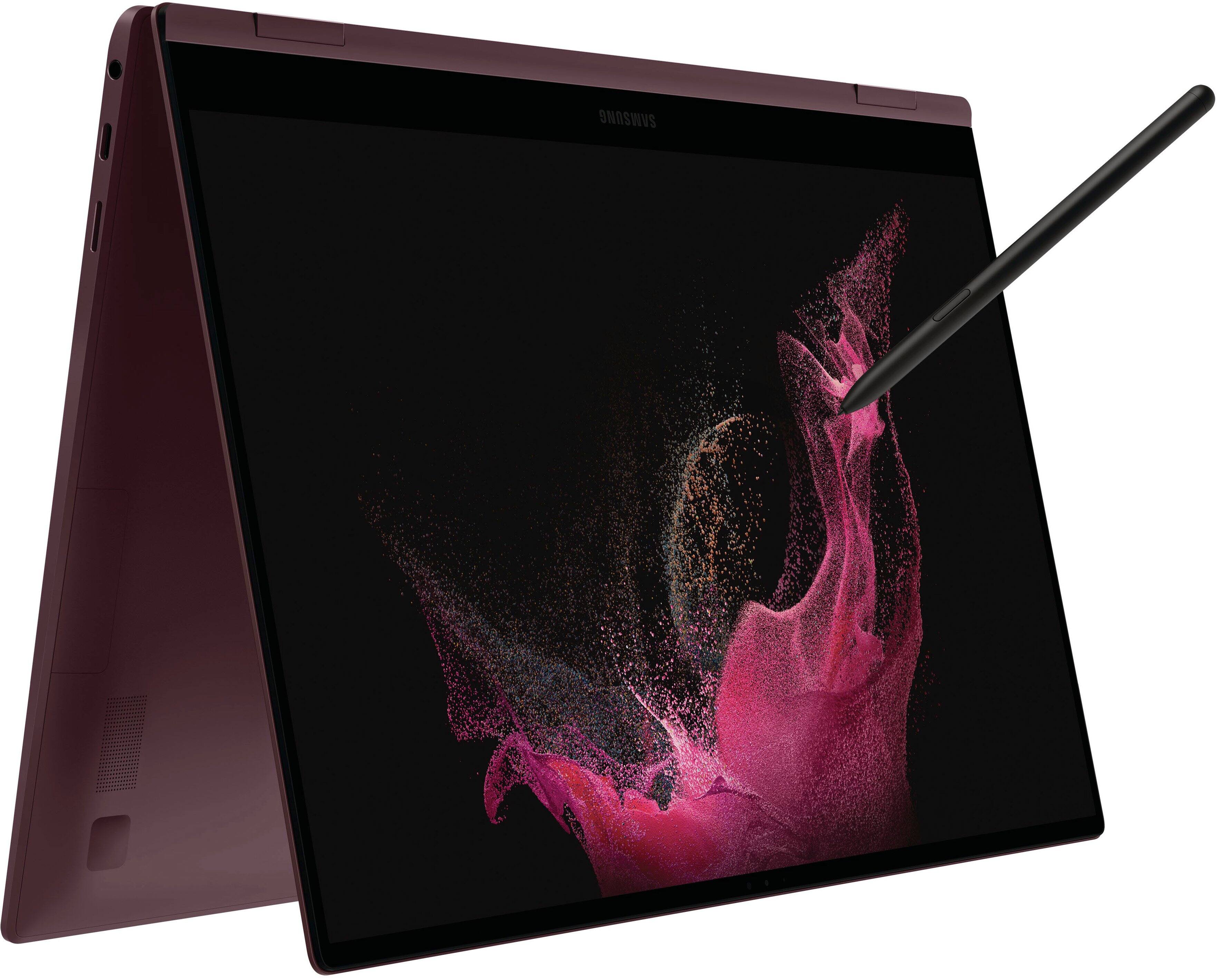 Alt View 22. Samsung - Galaxy Book2 Pro 360 2-in-1 15.6” AMOLED Touch Screen Laptop - Intel 12th Gen Evo Core i7 - 16GB DDR5 Memory – 1TB SSD - Burgundy.