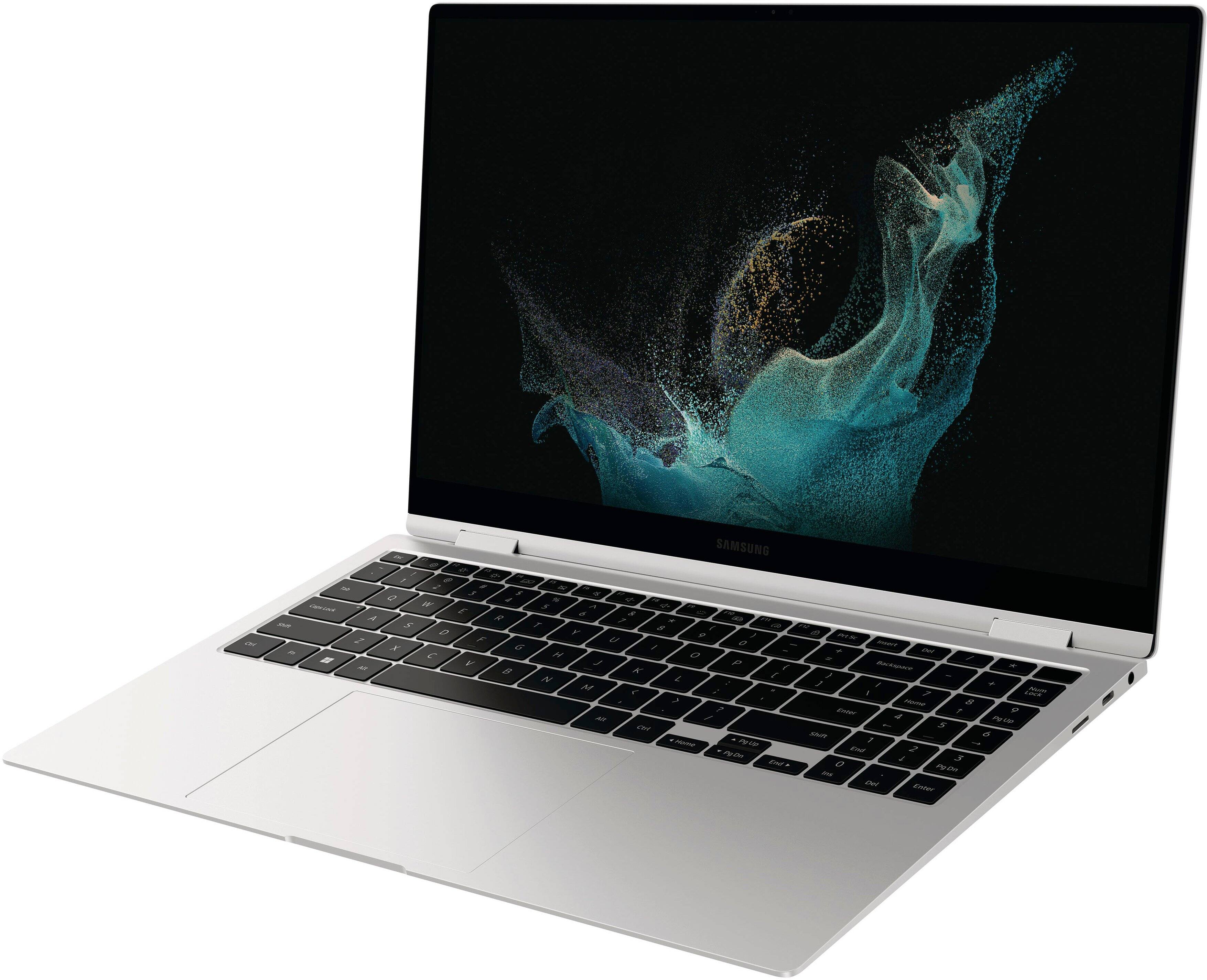 Alt View 15. Samsung - Galaxy Book2 Pro 360 2-in-1 15.6” AMOLED Touch Screen Laptop - Intel 12th Gen Evo Core i7 - 16GB DDR5 Memory – 1TB SSD - Silver.