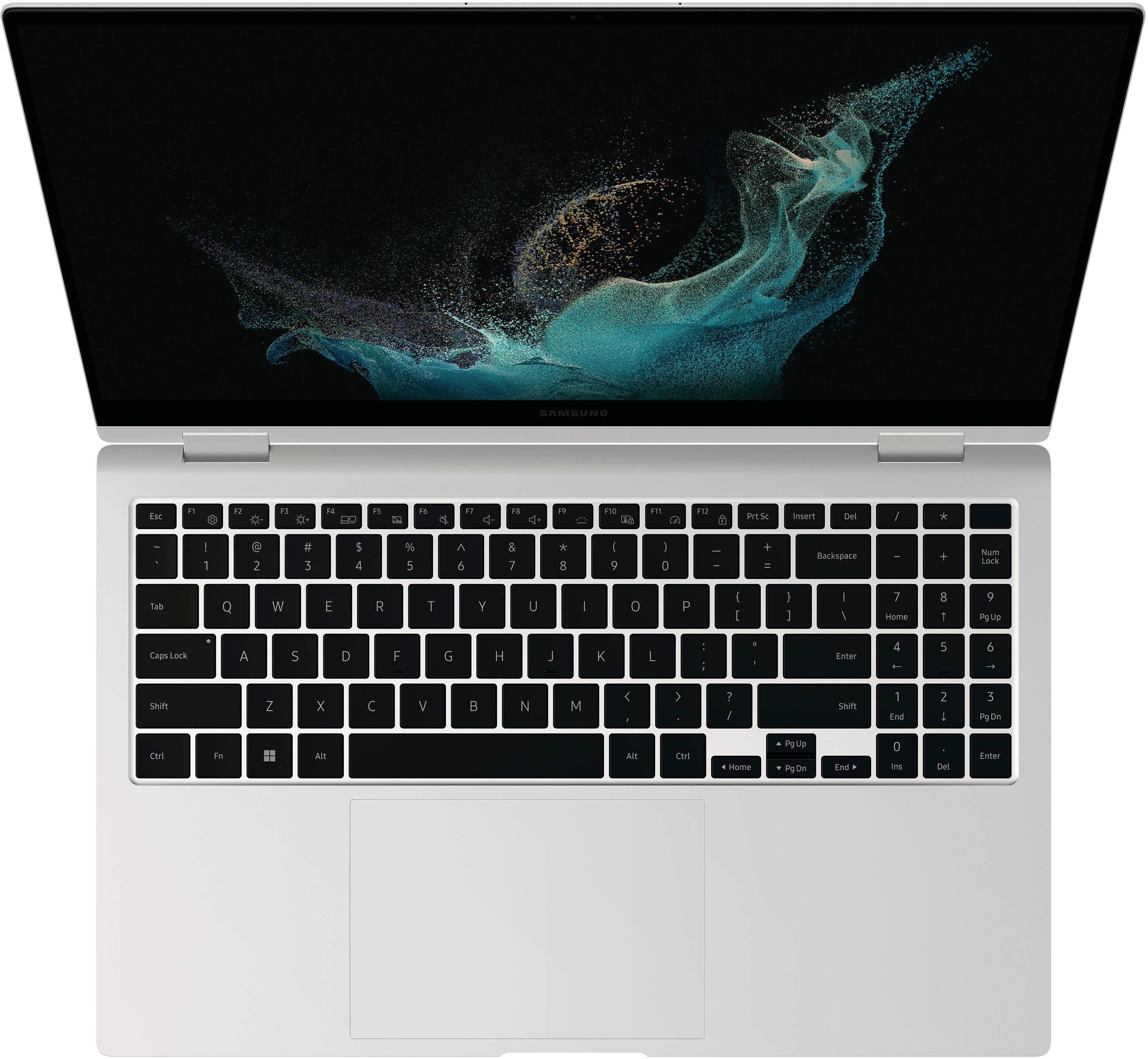 Alt View 16. Samsung - Galaxy Book2 Pro 360 2-in-1 15.6” AMOLED Touch Screen Laptop - Intel 12th Gen Evo Core i7 - 16GB DDR5 Memory – 1TB SSD - Silver.