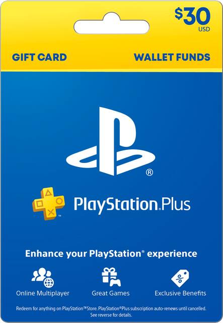 PlayStation Plus $30 Gift Card (Digital)