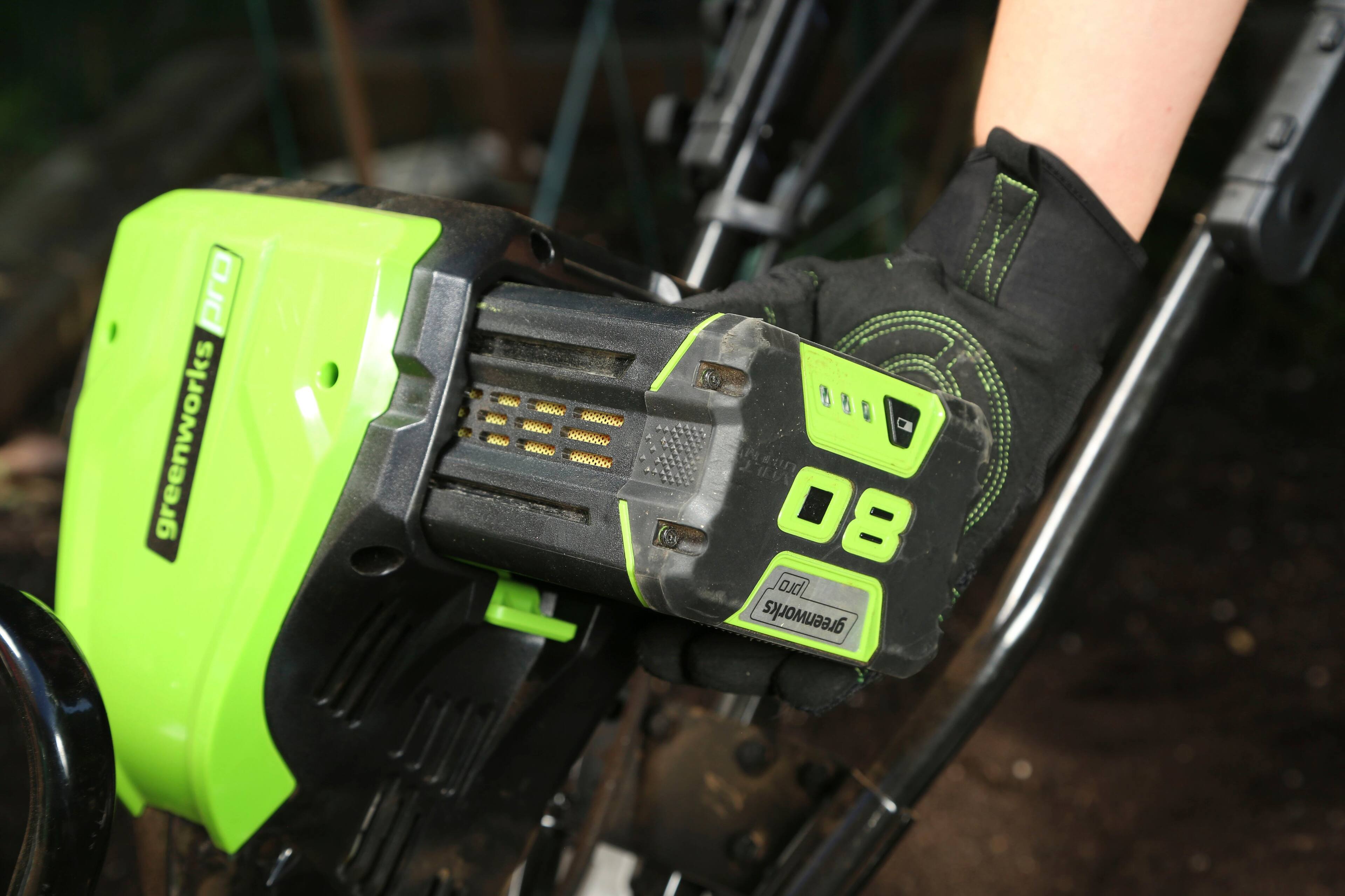 Alt View 15. Greenworks - 10 " 80 Volt Cultivator/Tiller (2Ah battery & charger included) - Black.