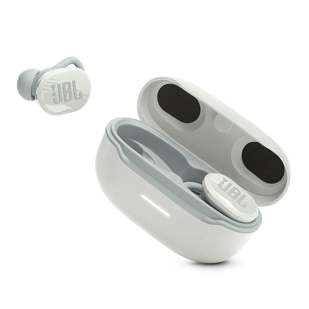 Angle. JBL - Endurance Race Waterproof True Wireless Sport Earbud Headphones - White.