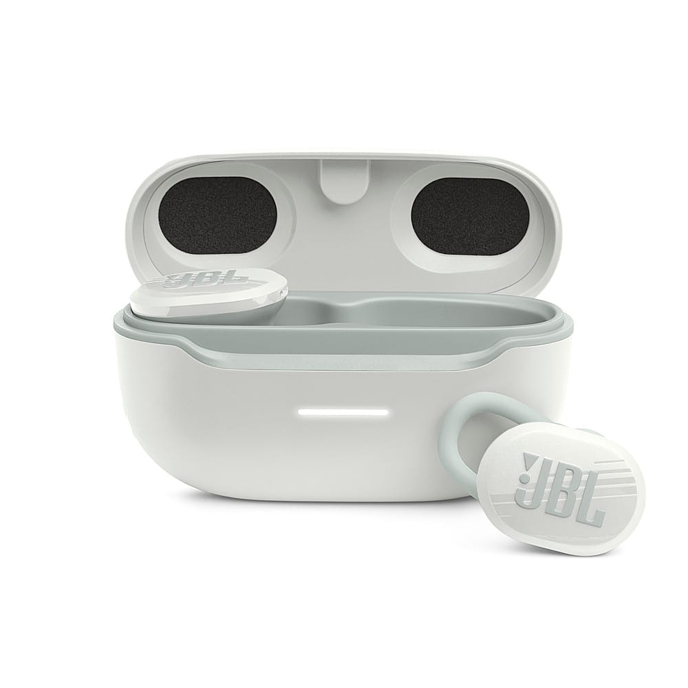 Front. JBL - Endurance Race Waterproof True Wireless Sport Earbud Headphones - White.