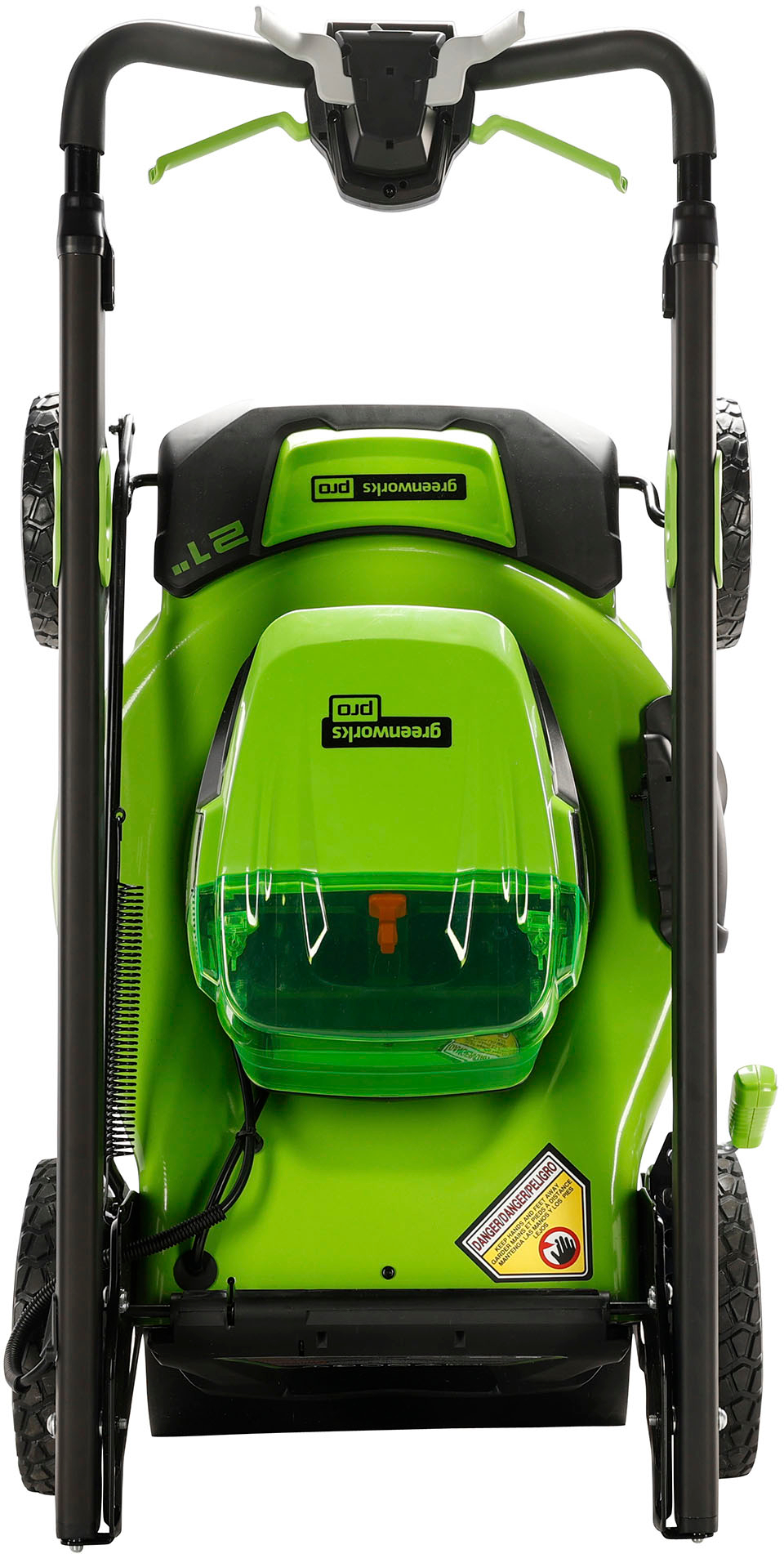 Left View: Greenworks - 21" 80-Volt Self Propelled Cordless Walk Behind Lawn Mower (4.0Ah & 2.0Ah Batteries and Charger Included) - Green