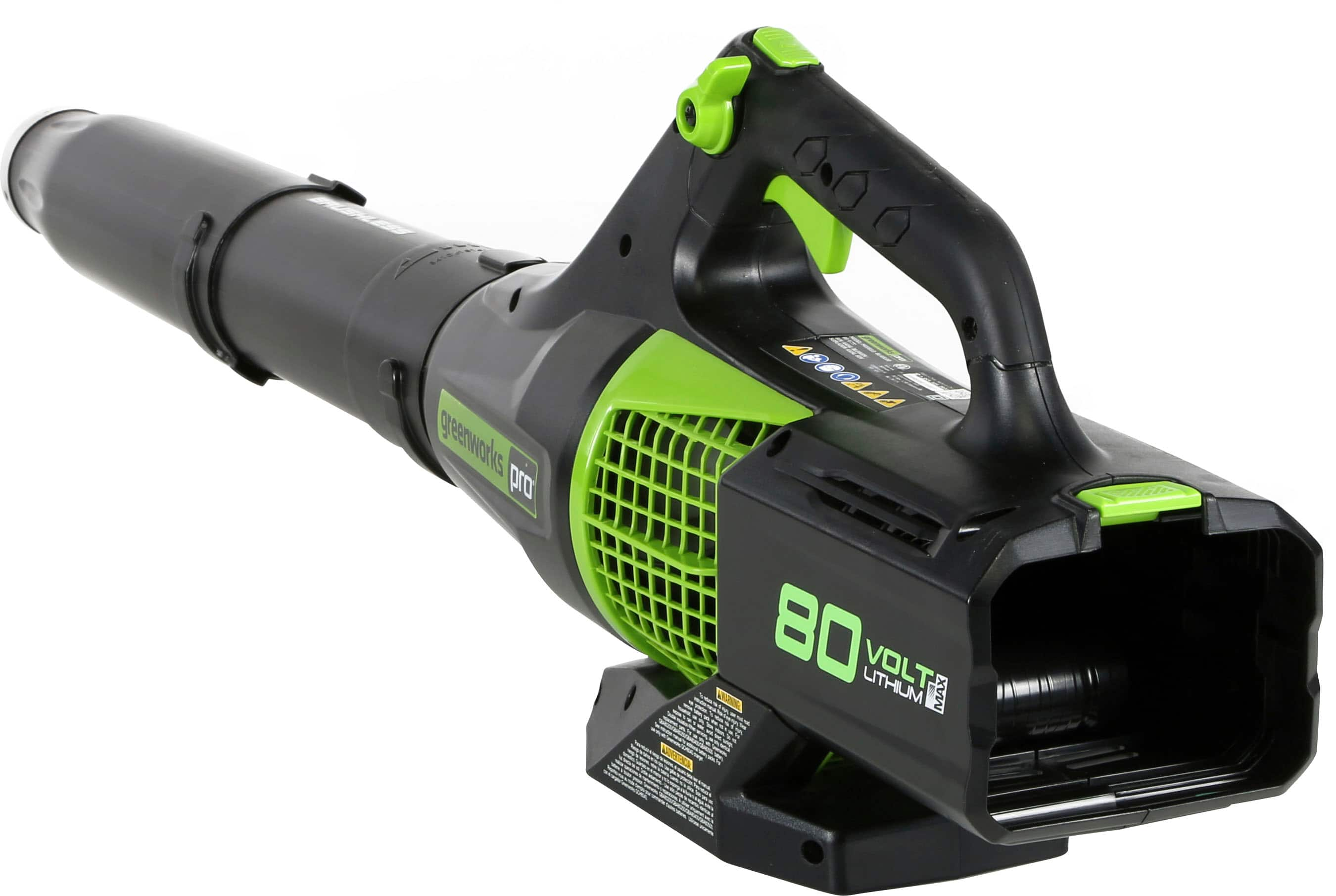 Left View: Greenworks - 80-Volt (150 MPH / 500 CFM) Blower (tool only) - green