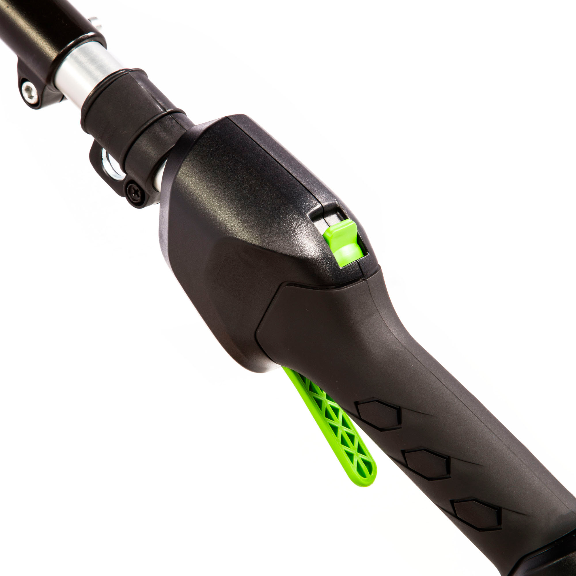 Left View: Greenworks - 20 in. 80-Volt Pole Hedge Trimmer w/2.0 Ah Battery and Rapid Charger - Green