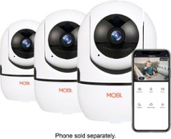 MOBI - MobiCam HDX Smart HD Pan & Tilt Wi-Fi Baby Monitoring Camera with 2-way Audio and Powerful Night Vision 3-Pack - Front_Zoom